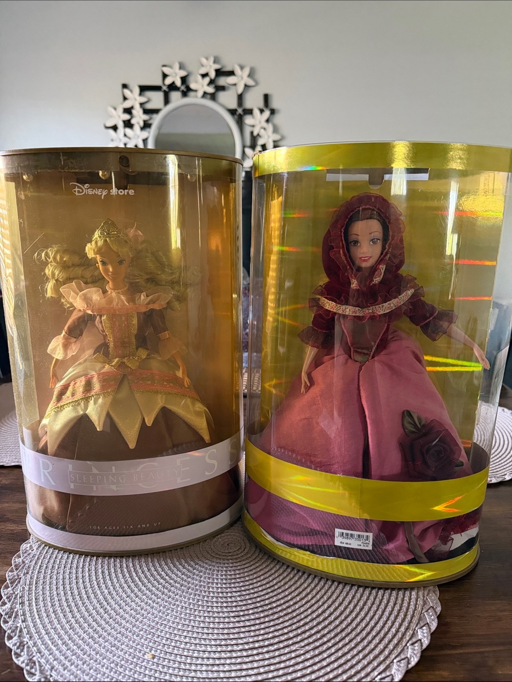 Disney Princess Sleeping Beauty & Belle Dolls Collectible Lot of 2